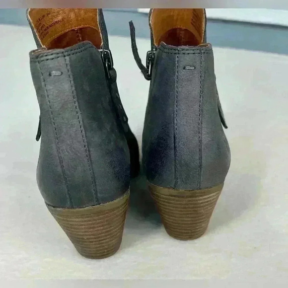 Frye Judith double zip leather booties 2 inch heel size 9 M gray 2 inch heel - Picture 3 of 8